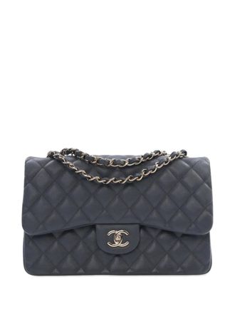 Chanel 2018-2019 Jumbo Classic Caviar Double Flap shoulder bag - Blue