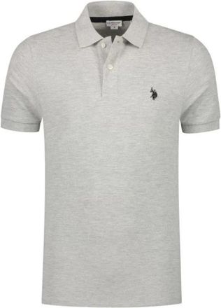 U.S.Polo Association King Logo Cuore T-shirt met korte mouwen - Heren - Polos - Grijs - XL - Leer - Tops