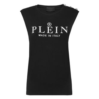 Philipp Plein Dames, Tops, Zwart, Maat: S Katoen