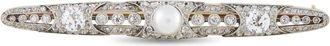 Luxury Bazaar Platinum 1.0ct Diamond and Pearl Brooch MF15-070126