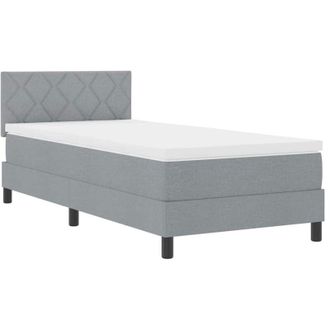 vidaXL Cama Box Spring Con Colch&oacute;n Gris Claro 90 X 200 Cm Tela Vidaxl