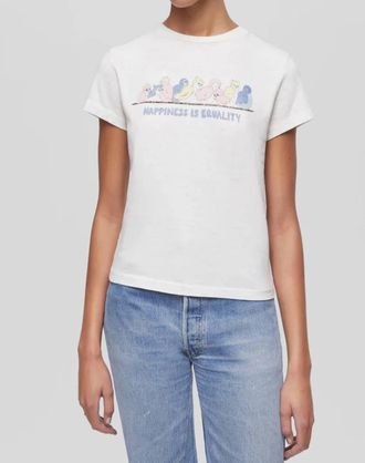 Re/Done Classic Bird Tee In Vintage White