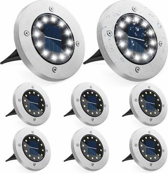 OEM Luces Solares Para Exteriores, 12 Luces Led Solares Para Jard&iacute;n, Iluminaci&oacute;n De Suelo, Luz Blanca Fr&iacute;a De 6000 K, Resistente Al Agua, Ip65, Foco Solar