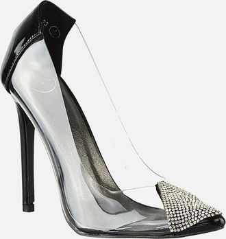 XY London Womens XY London Womens/Ladies Kaz Patent Stiletto Heel Court Shoes - Black - Size: 4