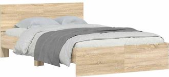 vidaXL Estructura De Cama Con Cabecero Roble Sonoma 120x200 Cm Vidaxl