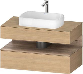 Duravit Duravit - Qatego Consola Mueble Bajo Lavabo, 1 Extra&iacute;ble, 1 Caj&oacute;n