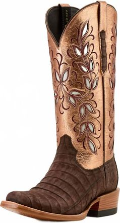 Ariat Womens Futurity Silk Cigar Sueded Narrow Cutter Toe Western Boot In Brown