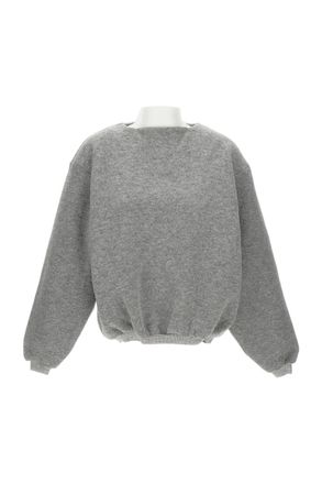 Tanaka Textured 100% Wool Boxy Sweatshirt With Dropped Shoulders