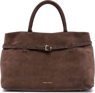 Manu Atelier Dark Brown Le Cambon 35 Suede Handbag