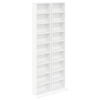 vidaXL Cabinet Para Cds 2 Uds. Blanco 33 X 23,5 X 175 Cm Vidaxl