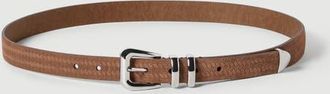 Brunello Cucinelli Reversed calfskin belt with chevron design in Hazelnut at Nordstrom, Size 105