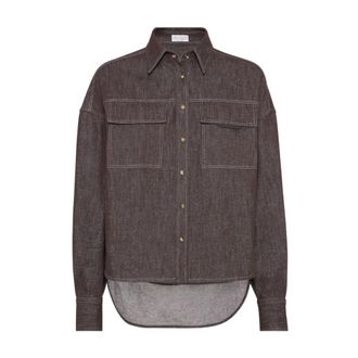Brunello Cucinelli Dames, Blouses & Shirts, Grijs, Maat: S