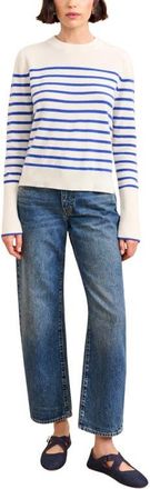 La Ligne Lean Lines Sweater in Cream/cobalt at Nordstrom, Size X-Small