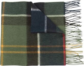 Barbour Carrbridge Tartan Sjaal - Heren - Wintersjaals - Groen - ONE Size - Wol - Accessoires