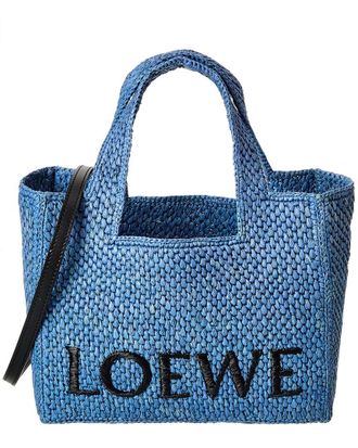 Loewe Font Small Raffia Tote