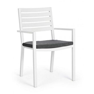BIZZOTTO Bizzotto - Silla Helina Aluminio Blanco Con Reposabrazos