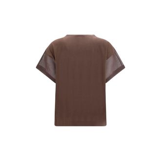Brunello Cucinelli Womens Brown Cotton T-Shirt