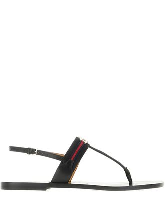Gucci Interlocking G Web flat sandals - Black