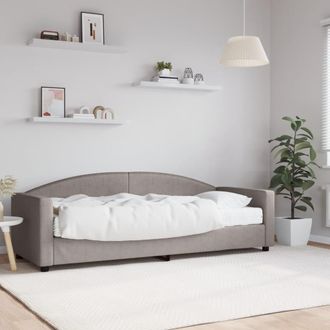 vidaXL Sof&aacute; Cama Con Colch&oacute;n Tela Gris Taupe 80x200 Cm Vidaxl