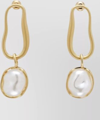 Cult Gaia true drop earrings gold tone pearls