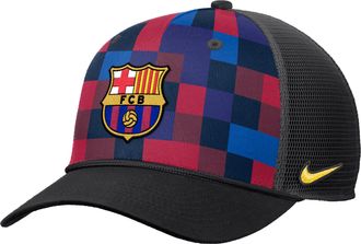 Nike Mens Nike FC Barcelona Rise Rope Trucker Hat in Black | C16988C089FCBC-AOP