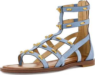Michael Kors Noa Flat Sandals Womens Sandals Chambray : 8.5 M, Suede