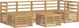 vidaXL Conjunto De Sof&aacute;s De Exterior 7 Uds. Blanco Poli&eacute;ster Vidaxl