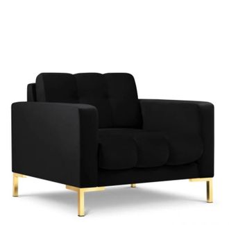 BLOOMINGLOFT Designsessel Mamaia mit Samtbezug - Schwarz