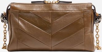 Valentino Garavani Womens Leather Shoulder Bag Panthea Brown