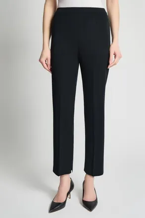 Ming Wang Knit Straight Leg Ankle Pants in Black at Nordstrom, Size Xx-Small