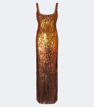 Jenny Packham Abito lungo Rosalie con paillettes