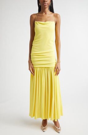 Jacquemus The Abiha Gathered Drop Waist Dress in Yellow at Nordstrom, Size X-Small