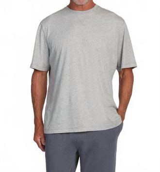 True Grit Short Sleeve Contrast Stitch Tee In Heather Grey