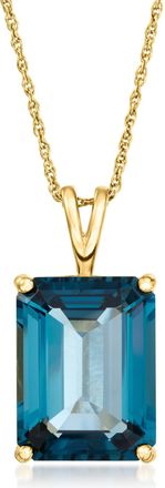 Ross-Simons London Blue Topaz Pendant Necklace in 18kt Gold Over Sterling