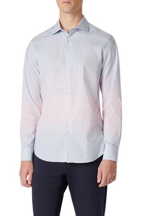 Bugatchi Axel Shaped Fit Woven Button-Up Shirt in Periwinkle at Nordstrom, Size Large