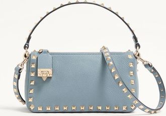 Valentino Garavani Small Rockstud Grainy Calfskin Crossbody Bag Wo