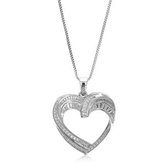 Vir Jewels 1/14 cttw Lab Grown Diamond Heart Pendant Necklace in Sterling Silver with Chain For Women