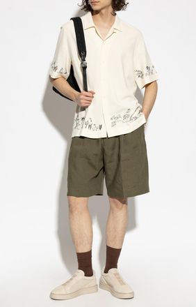 Paul Smith Linen Shorts, Mens, Green