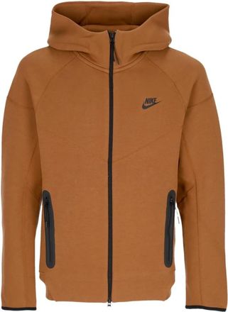 Nike Tech Fleece Zip Hoodie Lt British Tan/Black - Heren - Sportshirts - Bruin - XS - Katoen - Fitness