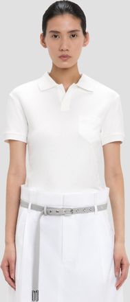 Victoria Beckham Polo Collar Top In White XS