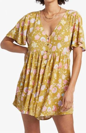 Billabong Spring Daze Romper In Green Envy