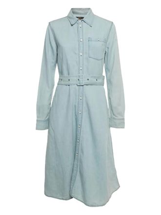 Ralph Lauren belted button-fastening midi dress - Blue