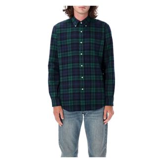 Polo Ralph Lauren Overhemden, Heren, Groen, XL, Katoen, Klassieke Geruite Overhemd