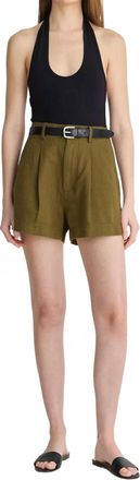 Apiece Apart High Rise Bari Short In Dark Olive