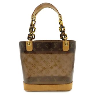 Louis Vuitton Brown Clear Monogram Vinyl Monogram Handbag Pouch Tote Bag (Pre-Owned)