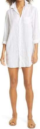 Frank & Eileen Mary Classic Long Sleeve Shirtdress in White Line at Nordstrom, Size Xx-Small