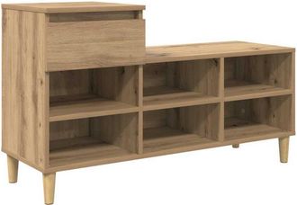 vidaXL Armario Zapatero Con Caj&oacute;n Roble Artesanal 102 X 36 X 60 Cm Vidaxl