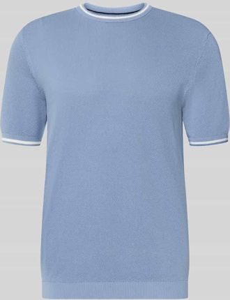 Christian Berg Regular Fit T-Shirt in Strick-Optik in Eisblau, Gr&ouml;&szlig;e 3XL