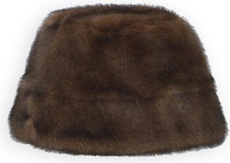 Arma Beau Faux Mink Hoed - Dames - Hoeden - Bruin - S/M - Accessoires
