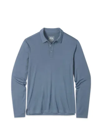 Stio | Mens Alpin Lightweight Merino Polo Shirt Long Sleeve, Size Extra Large in Vintage Indigo